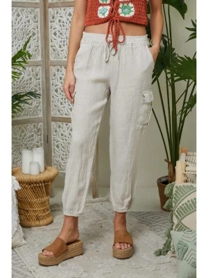 Zdjęcie produktu Lin Passion Lniane spodnie w kolorze beżowym rozmiar: 36/38
