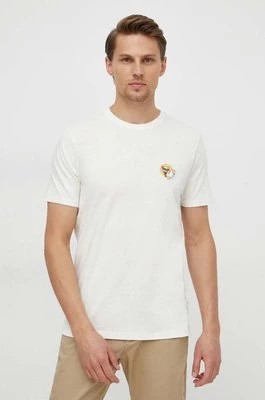 Zdjęcie produktu Lindbergh t-shirt bawełniany męski kolor beżowy z aplikacją