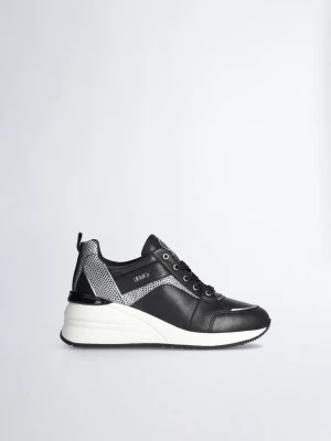 Zdjęcie produktu Liu Jo Black Leather Sneakers With Wedge LIUJO