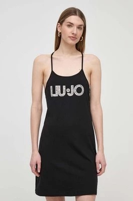 Zdjęcie produktu Liu Jo sukienka bawełniana kolor czarny mini oversize