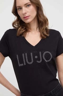 Zdjęcie produktu Liu Jo t-shirt bawełniany damski kolor czarny