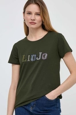 Zdjęcie produktu Liu Jo t-shirt bawełniany damski kolor zielony