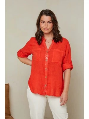 Zdjęcie produktu Curvy Lady Lniana bluzka w kolorze czerwonym rozmiar: 40/42