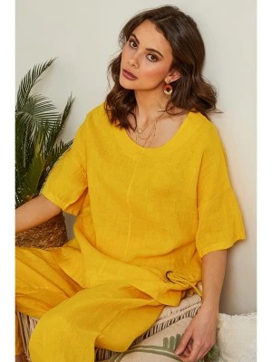Zdjęcie produktu Lin Passion Lniana bluzka w kolorze żółtym rozmiar: 46/48