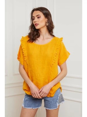 Zdjęcie produktu Fleur de Lin Lniana koszulka "Killian" w kolorze żółtym rozmiar: L