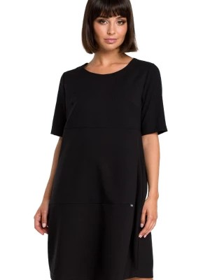Zdjęcie produktu Lniana sukienka na lato bombka oversize z kieszeniami czarna Be Active