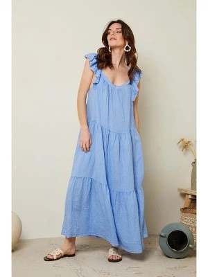 Zdjęcie produktu Le Monde du Lin Lniana sukienka w kolorze błękitnym rozmiar: 40/42