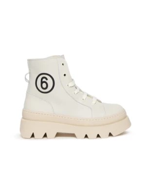 Zdjęcie produktu Logo Sznurowane Buty z Skóry Cielęcej MM6 Maison Margiela