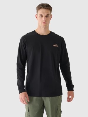 Zdjęcie produktu Longsleeve oversize z nadrukiem męski - czarny 4F