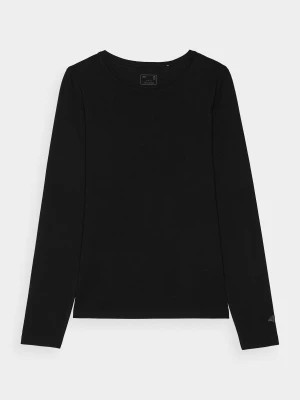 Zdjęcie produktu Longsleeve slim gładki damski - czarny 4F