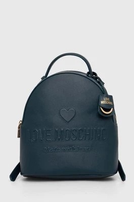 Zdjęcie produktu Love Moschino plecak skórzany damski kolor turkusowy mały gładki JC4116PP1LL1000A