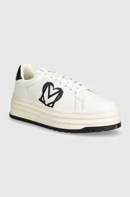 Zdjęcie produktu Love Moschino sneakersy skórzane kolor biały JA15096G1LIA110A