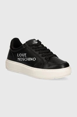 Zdjęcie produktu Love Moschino sneakersy skórzane kolor czarny JA15124G1LIA0000