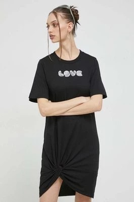 Zdjęcie produktu Love Moschino sukienka bawełniana kolor czarny mini prosta