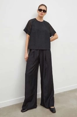Zdjęcie produktu Lovechild spodnie Mary-Anne damskie kolor czarny proste high waist 5494168