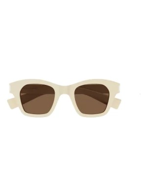 Zdjęcie produktu Luksusowe białe okulary przeciwsłoneczne dla kobiet Saint Laurent