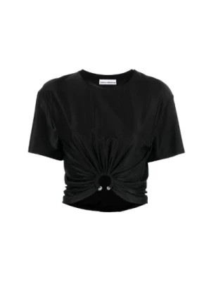 Zdjęcie produktu Luksusowy Czarny Top z Eleganckim Detalem na Sprzączkę Paco Rabanne