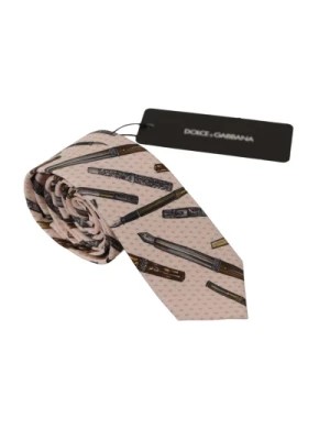 Zdjęcie produktu Luksusowy Jedwabny Krawat - Różowy, Obniżona Cena Dolce & Gabbana