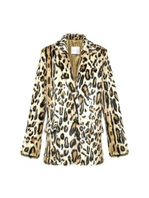 Zdjęcie produktu Luksusowy płaszcz z imitacji futra w panterkę Forte Forte