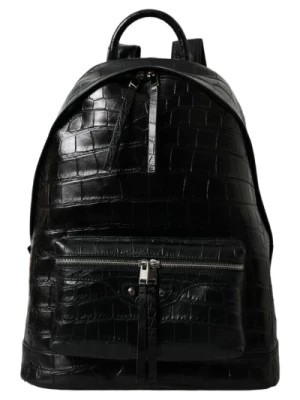 Zdjęcie produktu Luksusowy Plecak z Czarnego Skóry Aligatora Balenciaga