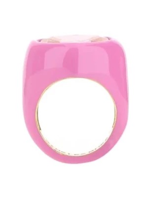 Zdjęcie produktu Luksusowy różowy srebrny pierścionek Dans LES Rues