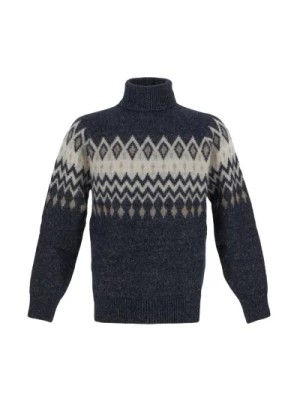 Zdjęcie produktu Luksusowy Sweter z Geometrycznym Wzorem Brunello Cucinelli