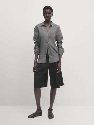 Zdjęcie produktu Luźna Koszula W Paski - Czarny - - Massimo Dutti - Kobieta