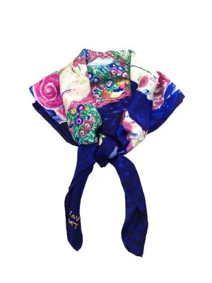 Zdjęcie produktu Made in Silk Jedwabna chusta w kolorze niebieskim ze wzorem - 90 x 90 cm rozmiar: onesize