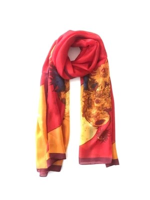 Zdjęcie produktu Made in Silk Jedwabny szal w kolorze czerwonym ze wzorem - 180 x 90 cm rozmiar: onesize