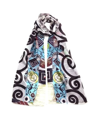 Zdjęcie produktu Made in Silk Jedwabny szal w kolorze ze wzorem - 180 x 90 cm rozmiar: onesize