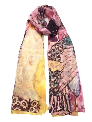 Zdjęcie produktu Made in Silk Jedwabny szal ze wzorem - 190 x 110 cm rozmiar: onesize