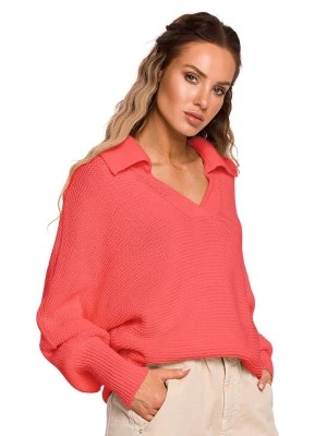 Zdjęcie produktu made of emotion Sweter w kolorze brzoskwiniowym rozmiar: L/XL