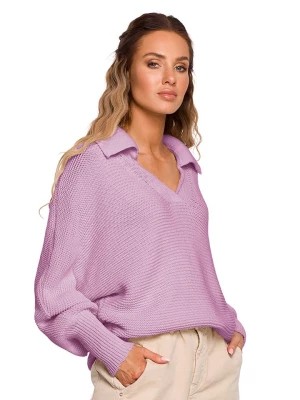 Zdjęcie produktu made of emotion Sweter w kolorze jasnofioletowym rozmiar: L/XL