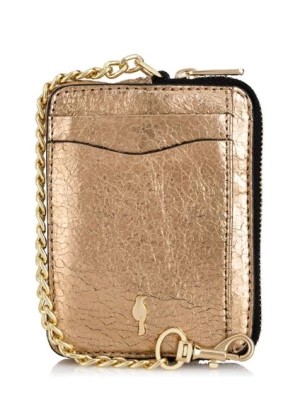 Zdjęcie produktu Mały złoty skórzany portfel damski OCHNIK