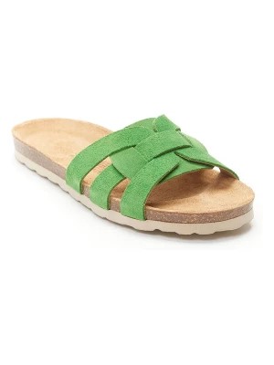 Zdjęcie produktu Mandel Skórzane klapki w kolorze zielonym rozmiar: 41