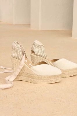 Zdjęcie produktu Manebi espadryle La Havana Heart-Shaped Wedge Espadrilles kolor biały na koturnie O 7.0 WH