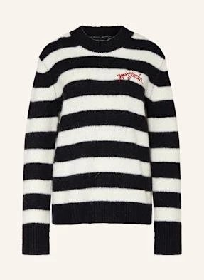 Zdjęcie produktu Marc Jacobs Sweter The Striped Brushed Logo Sweater Z Alpaką schwarz