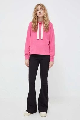 Zdjęcie produktu Marc O'Polo bluza bawełniana damska kolor różowy z kapturem gładka 400400154077