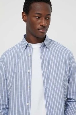 Zdjęcie produktu Marc O'Polo koszula bawełniana męska kolor niebieski slim z kołnierzykiem klasycznym 421721042358