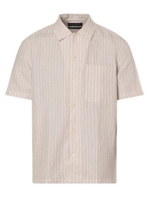Zdjęcie produktu Marc O'Polo Koszula męska z zawartością lnu Mężczyźni Regular Fit Bawełna beżowy|szary|biały w paski,