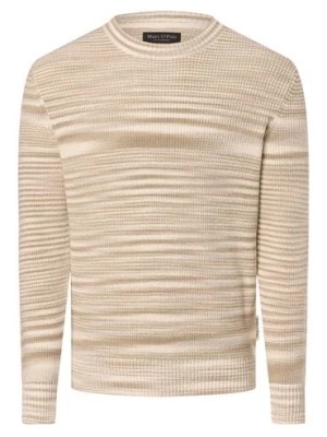 Zdjęcie produktu Marc O'Polo Męski sweter Mężczyźni Bawełna beżowy marmurkowy,
