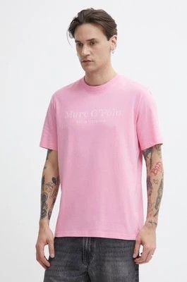 Zdjęcie produktu Marc O'Polo t-shirt bawełniany męski kolor różowy z nadrukiem 423201251052