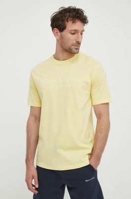 Zdjęcie produktu Marc O'Polo t-shirt bawełniany męski kolor żółty z nadrukiem 423201251052