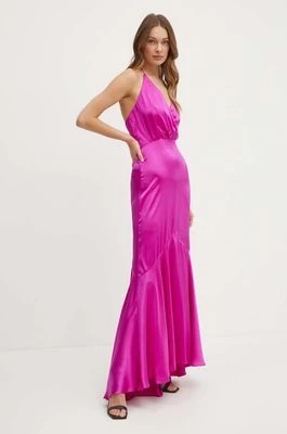Zdjęcie produktu Marciano Guess sukienka jedwabna ISHANI kolor fioletowy maxi rozkloszowana 4GGK56 9719Z