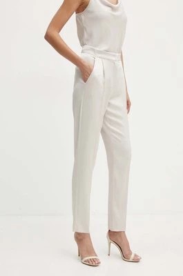 Zdjęcie produktu Marella spodnie damskie kolor beżowy dopasowane high waist 2423136211200