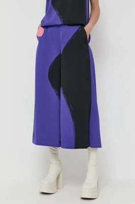 Zdjęcie produktu Marella spodnie damskie kolor fioletowy szerokie high waist