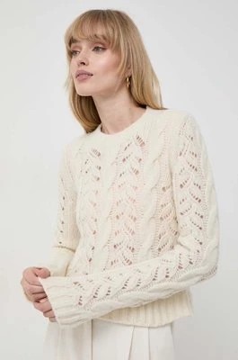 Zdjęcie produktu Marella sweter wełniany damski kolor beżowy ciepły