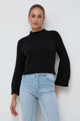 Zdjęcie produktu Marella sweter z domieszką wełny damski kolor czarny lekki z półgolfem