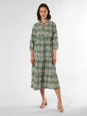 Zdjęcie produktu Marie Lund Sukienka damska Kobiety Bawełna zielony|biały wzorzysty,