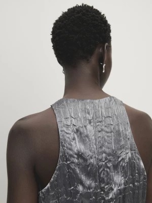 Zdjęcie produktu Marszczona Sukienka – Studio - Szary Antracytowy - - Massimo Dutti - Kobieta